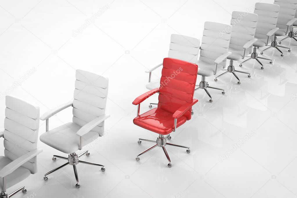 leadership concept with red office chair