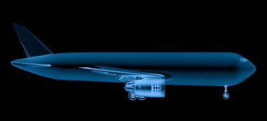 siyah arka plan uçakta röntgen