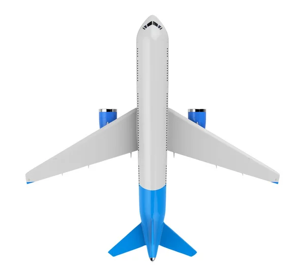 白色和蓝色模拟飞机 — 图库照片