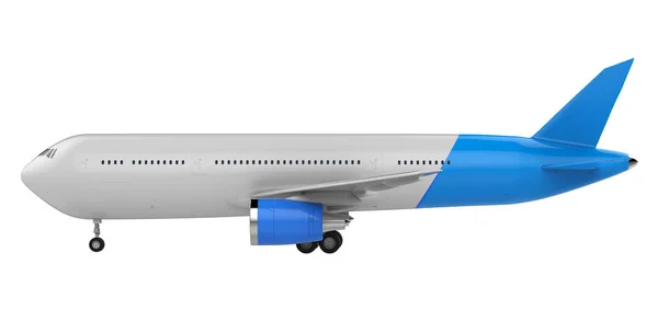 Bílá a modrá mock-up letadlo — Stock fotografie