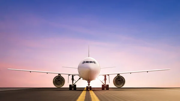 Avião em pista — Fotografia de Stock