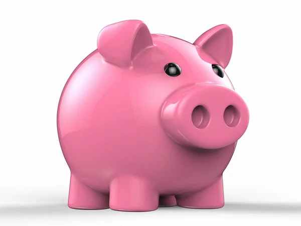 흰 배경에 있는 돼지 은행 — 스톡 사진