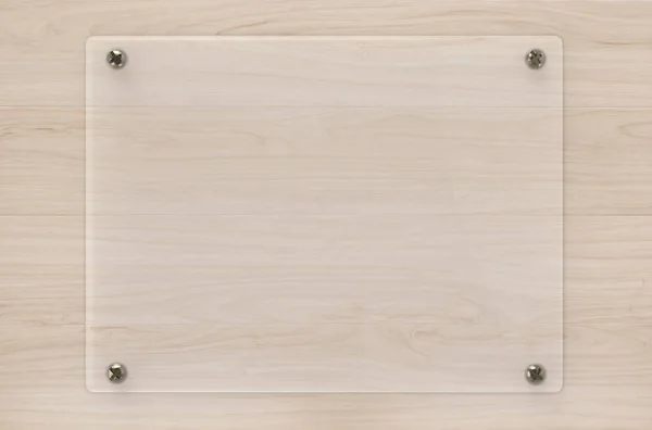 Zarząd lub akrylowe ramki szkła na podłoże drewniane — Zdjęcie stockowe
