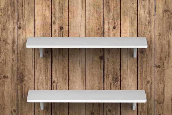 White shelves on wall — Stock Photo, Image