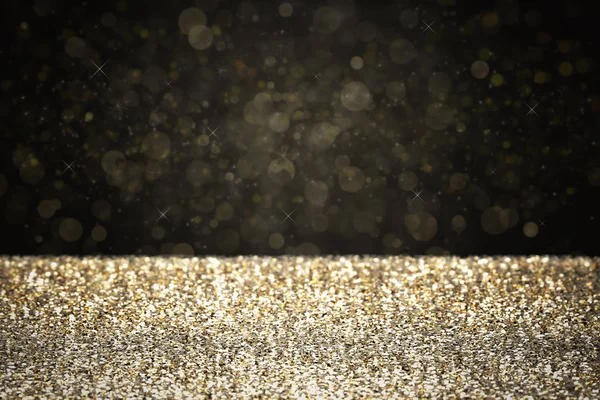 Siyah arka plan ile altın glitter — Stok fotoğraf