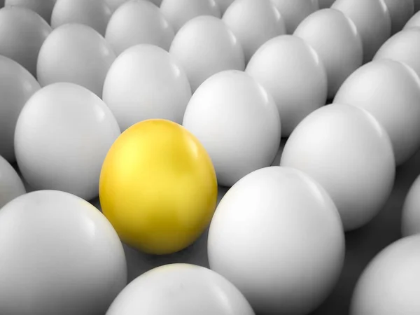 Concepto de liderazgo con huevo dorado — Foto de Stock