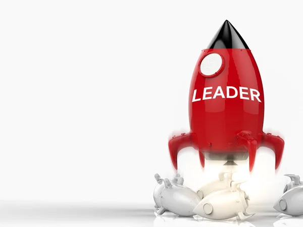 Concepto de liderazgo con cohete —  Fotos de Stock
