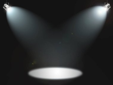 sahne ışıkları parlayan ile boş sahne