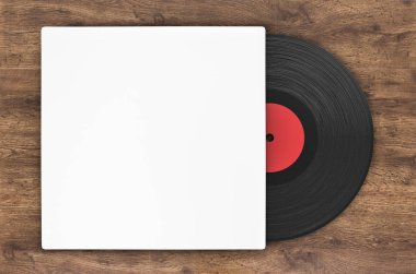 siyah vinil kayıt kağıt durumda 