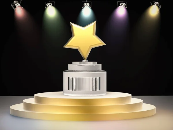 Gold star trophy — Stock Photo, Image