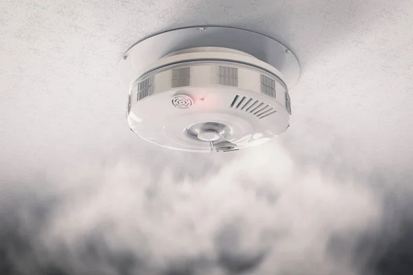 천장에 달린 연기 감지기 — 스톡 사진