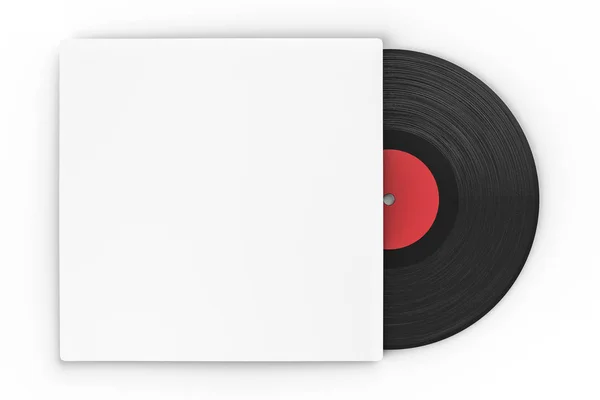 Svart vinyl record i papper fall — Stockfoto