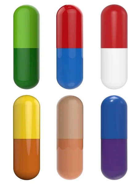 Színes kapszula tabletták — Stock Fotó