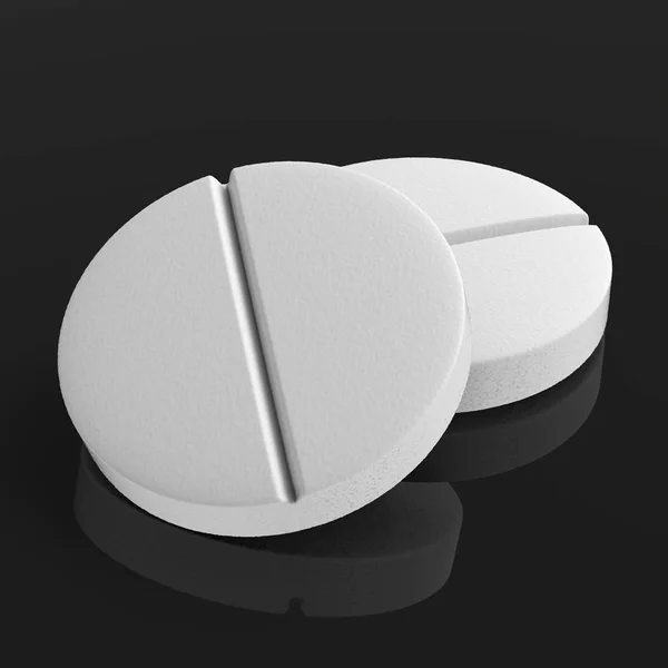 Dvě bílé tablety — Stock fotografie