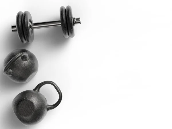 아령 및 Kettlebell — 스톡 사진