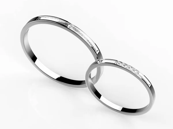 Platinum wedding rings — Stock Photo, Image