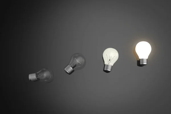 Inovační koncepce s žárovky — Stock fotografie