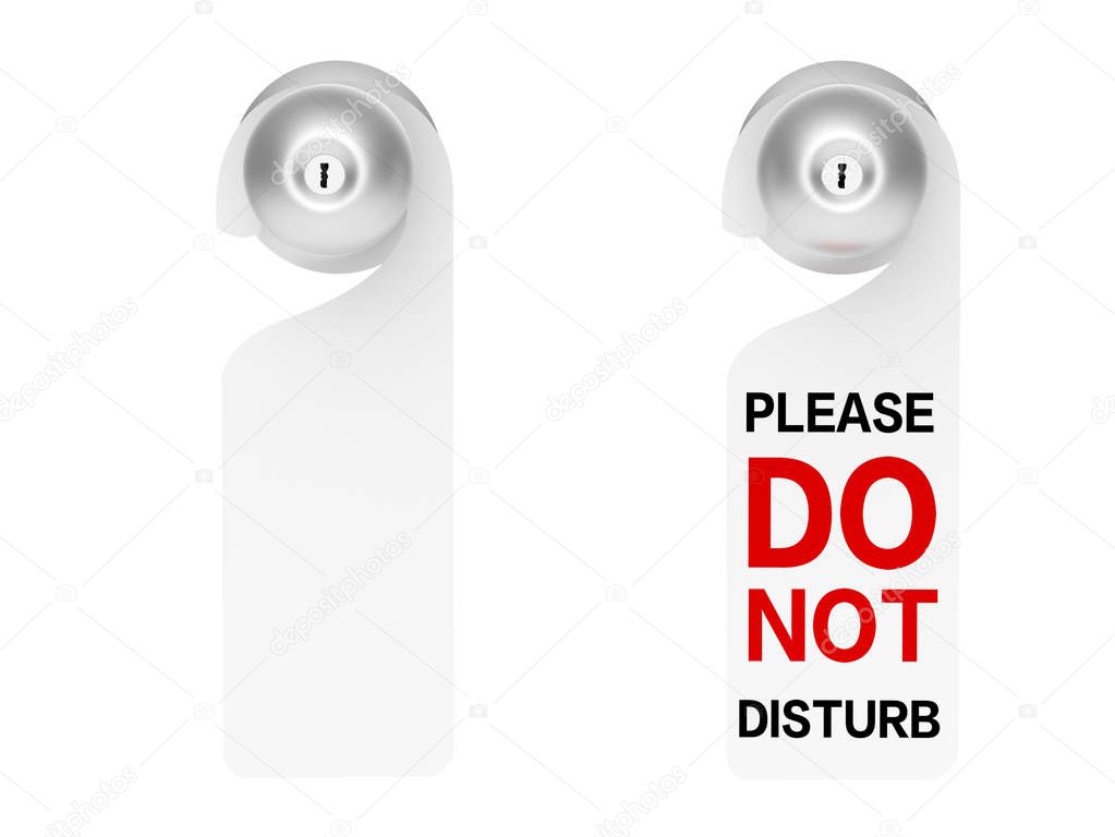 signs hanging on door handle