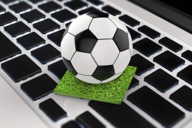 bilgisayar klavye üzerinde futbol topu