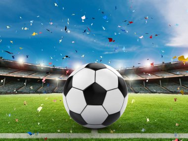 Yeşil sahada futbol topu