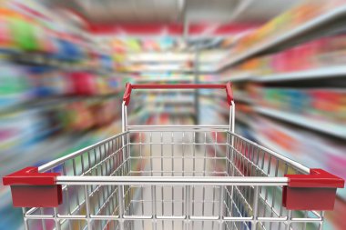 alışveriş sepeti süpermarket sokakta