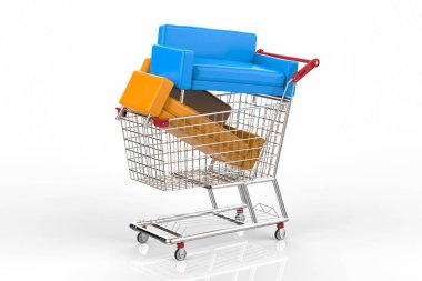 mobilya alışveriş sepeti içinde kanepe konseptiyle alışveriş