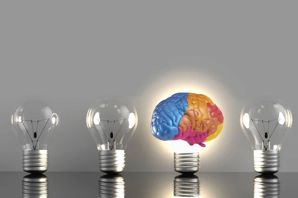 Creatief idee met kleurrijke hersenen — Stockfoto