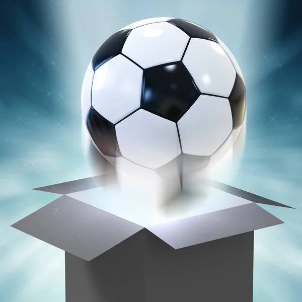 Soccer ball blowing out — Stock Photo, Image