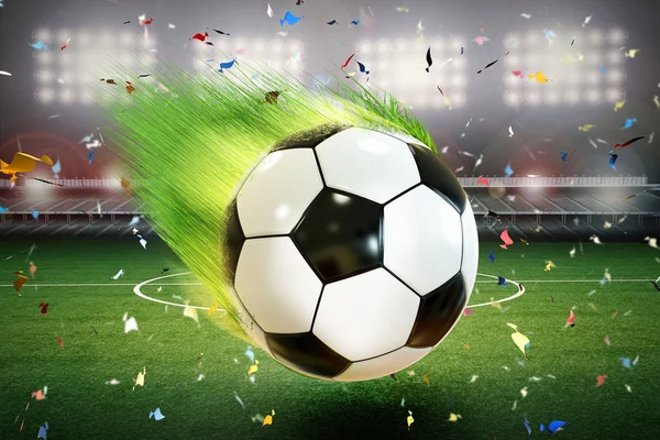 Soccer ball with motion line — Stock Photo, Image