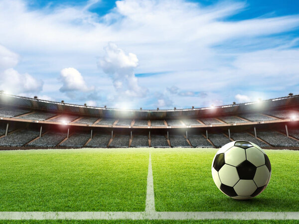 soccer ball on green field