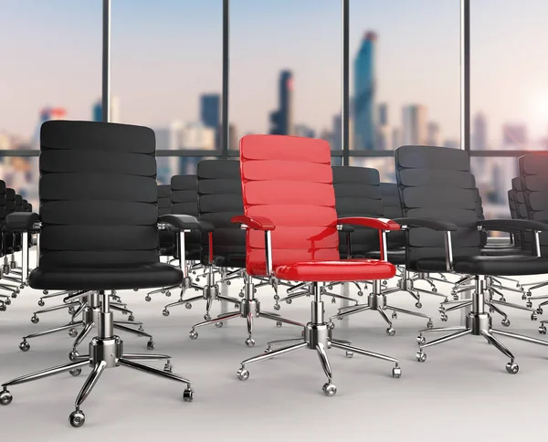 leadership concept with red office chair