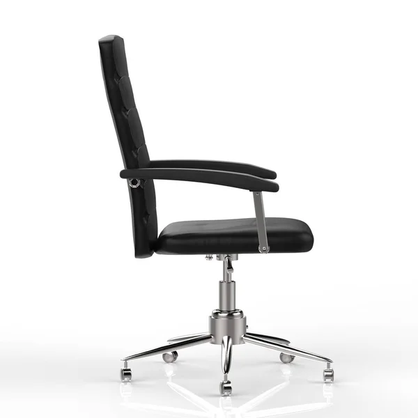 Silla de oficina de cuero negro — Foto de Stock