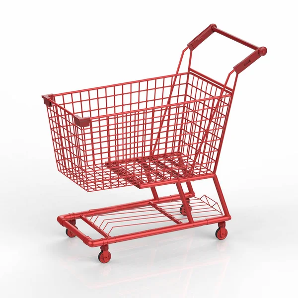 Red shopping cart — Stock Photo, Image