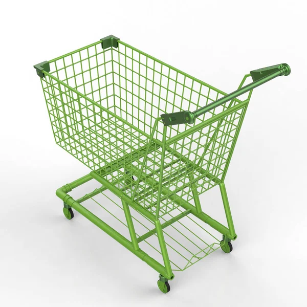 Carrello della spesa verde — Foto Stock