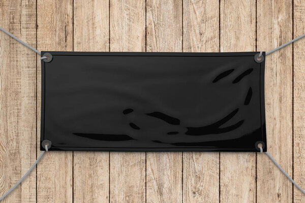 Чёрный виниловый баннер
