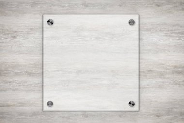 cam yönetim kurulu veya akrilik çerçeve ahşap arka plan üzerinde