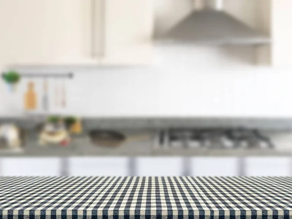 Bordsduk med kök bakgrund — Stockfoto