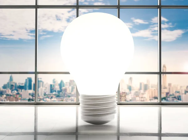 Light bulb in factory — Stock Photo, Image
