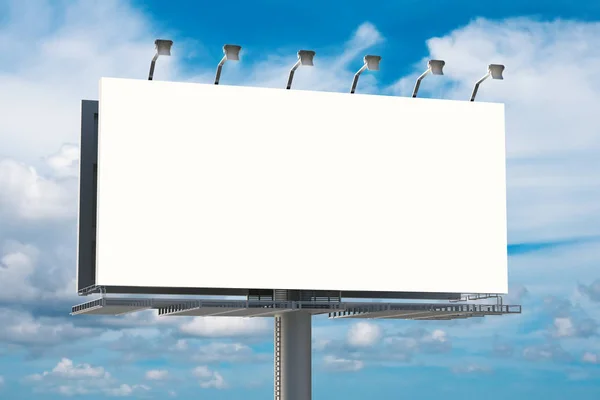 Blank billboard with blue sky background — Stock Photo, Image