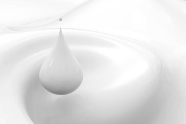 droplet of milk on white background clipart