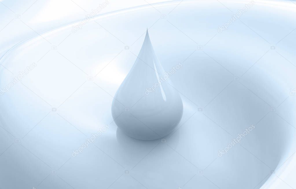 droplet of blue milk on blue background