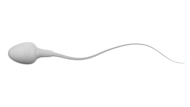 Beyaz sperm üzerinde beyaz izole