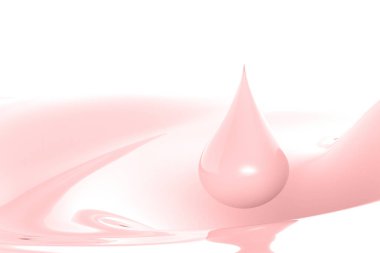 droplet of pink milk clipart