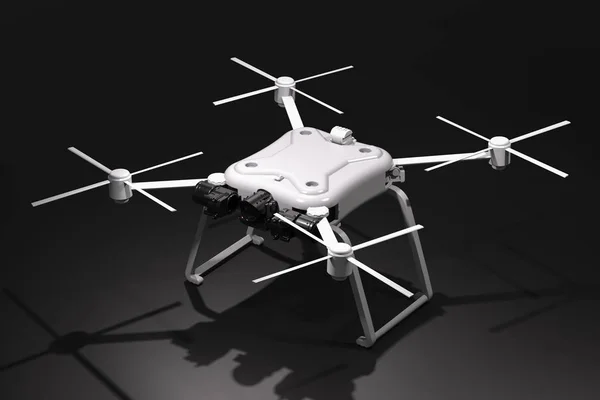 Beyaz dron quadcopter ile — Stok fotoğraf