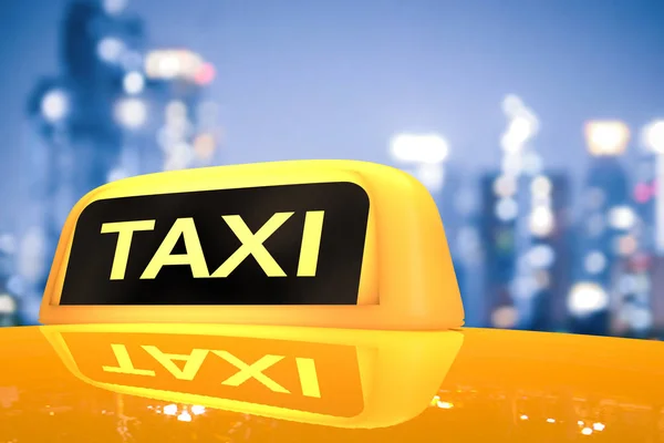 Gele taxi teken — Stockfoto