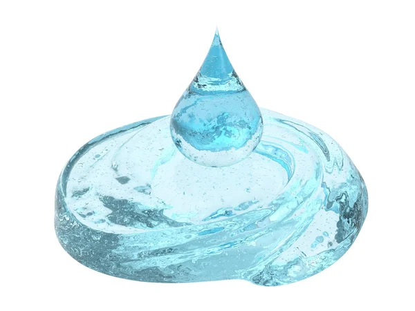 Druppel van blauwe cosmetische gel geïsoleerd op wit — Stockfoto