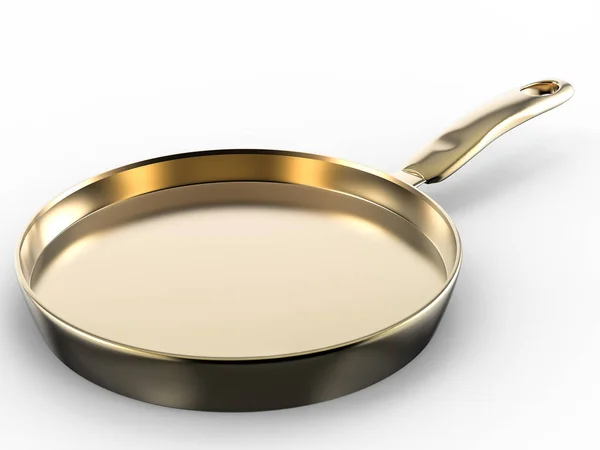 Empty pan on white background — Stock Photo, Image