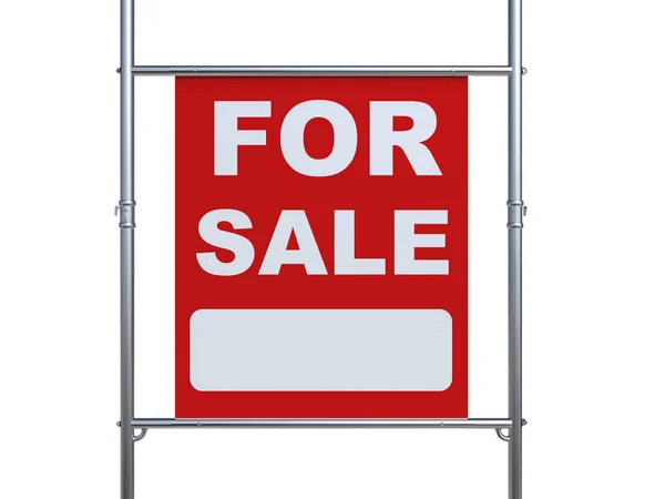 For sale sign hanging with metal pipe — Stock Photo, Image