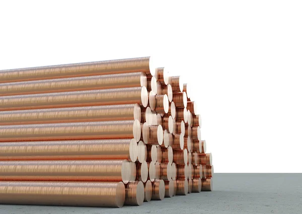 Heap of copper pipes — Stock Photo, Image