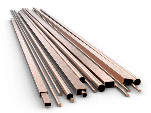 Shiny copper pipes — Stock Photo, Image